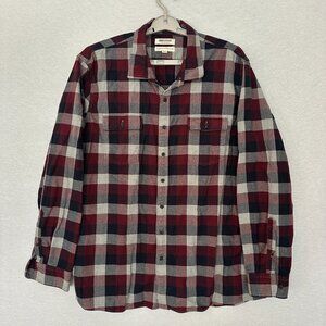GOODTHREADS MEN'S PLAID LONG SLEEVE BUTTON-DOWN CASUAL SHIRT POCKETS SIZE XXLT